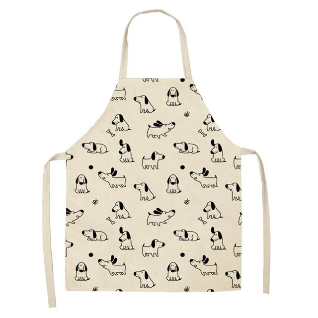 Kitchen apron with dog pattern