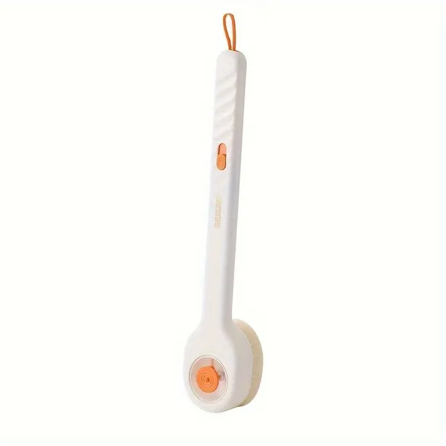 Bath brush with long handle and soap dispenser - shower brush for back and body