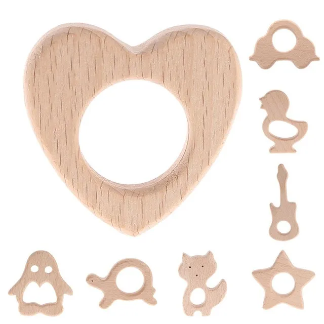 Jucării de lemn pentru dentiție în diferite forme