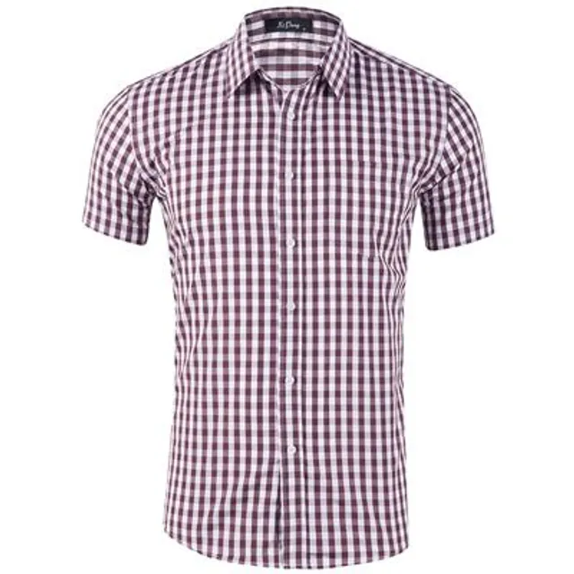 Men's two-color summer classic shirt with plaid design