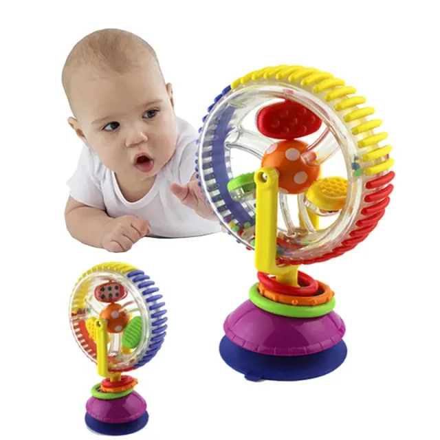 Fun carousel for toddlers, educational bike for the smallest, observing colors and movements