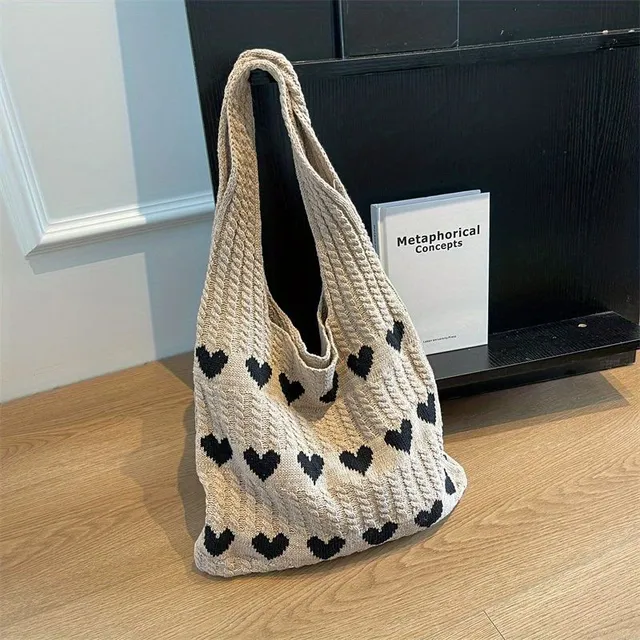 Practical knitting hobo bag in minimalist design - ideal for shopping and holidays