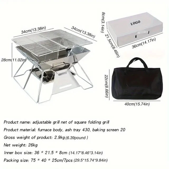 Outdoor grill of stainless steel
