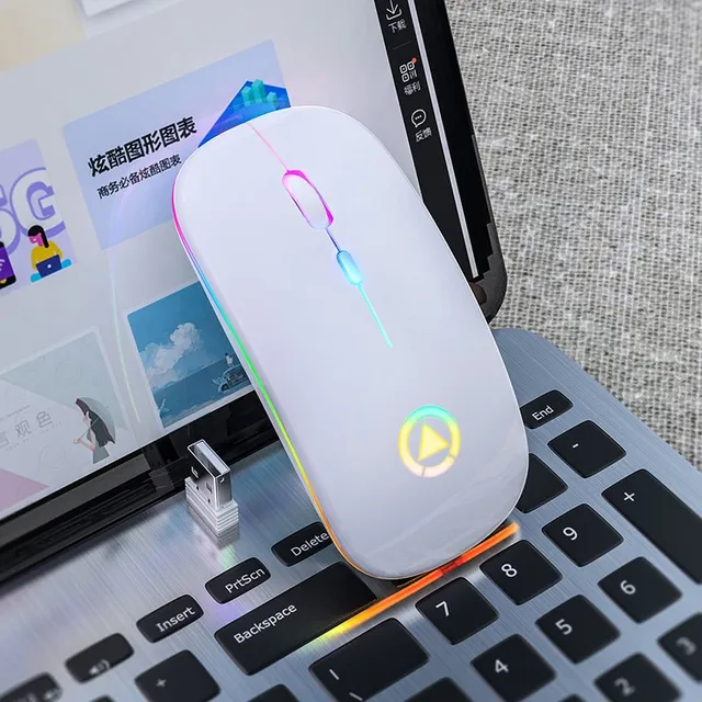 Wireless mouse with LED backlight