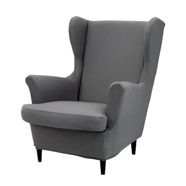 Housse de fauteuil uni avec dossier haut