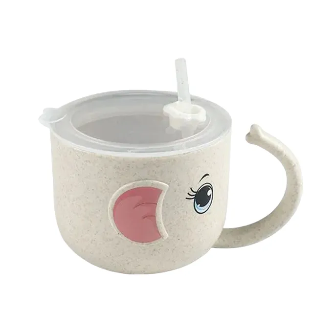 Tasse pour enfant avec paille éléphant