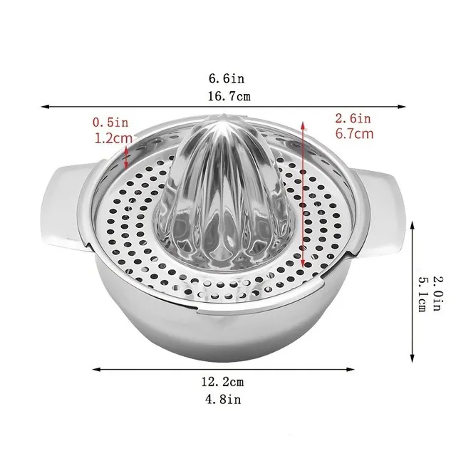 Stainless steel hand-operated citrus press