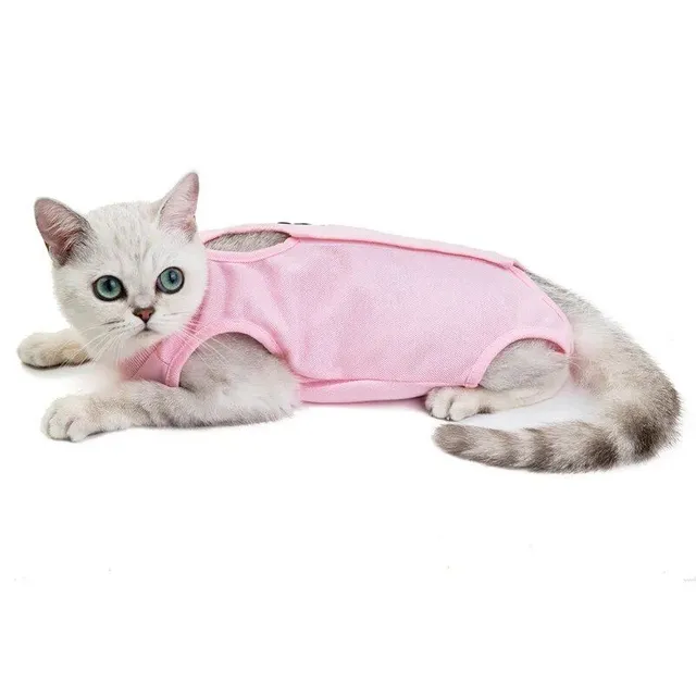 Stylish single colored outfit for cats with back fastening - more colored variants