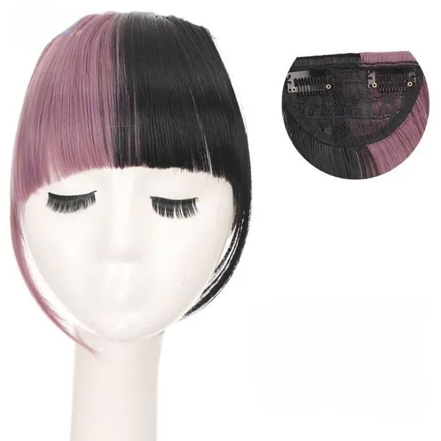 Hairpiece synthetic hair of different colours - bangs