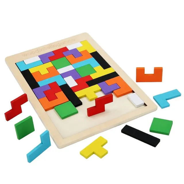 Drevená hra na myslenie Tetris