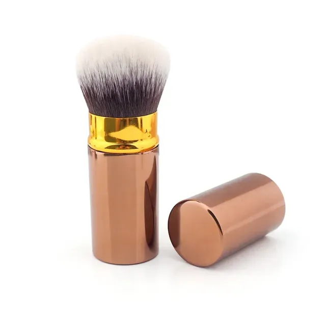 Practical travel brush for powder - with protective cover against brush damage