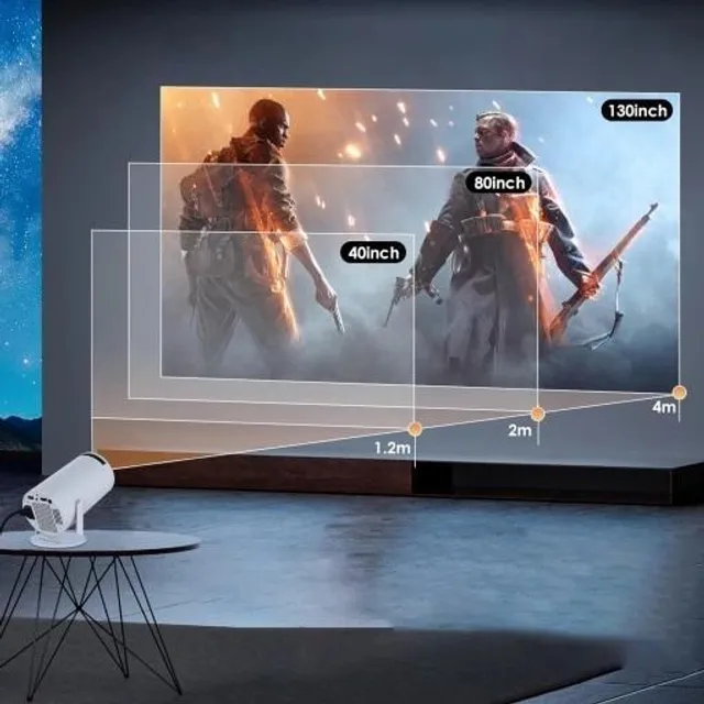 Kompaktný projektor so systémom Android 11.0 a duálnym pripojením WiFi