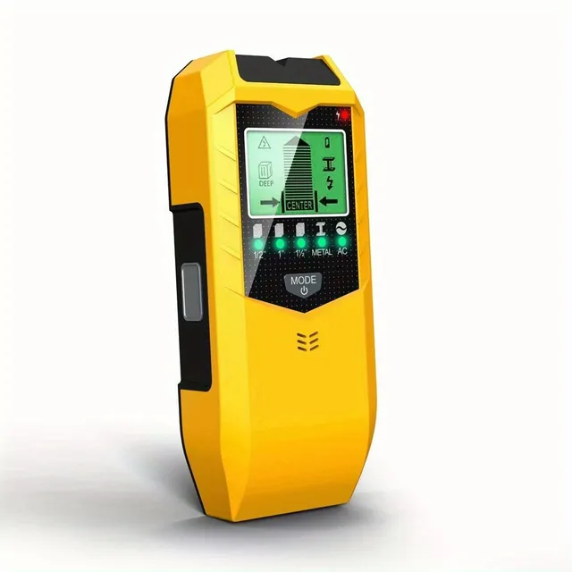 Clamp detector with intelligent microprocessor and HD LCD display, sensor search engine for center and edge of wooden beams, AC wires, metal columns, beams and tubes.