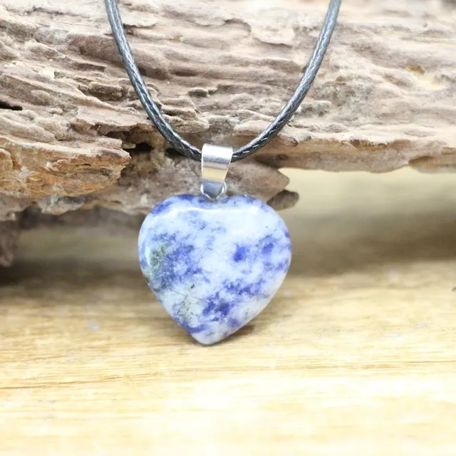 Beautiful necklace with heart-shaped pendant made of mineral with healing effects of Orcha