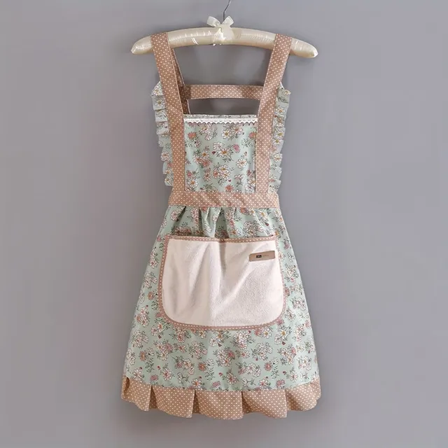 1pc Cute adjustable canvas apron with floral pattern, waterproof and oilproof, kitchen apron, dress for waiters and waitresses, stain resistant, unisex unisex apron cooker, kitchen utensils