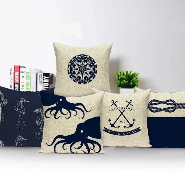 Nice and cosy cushion cover with nautical patterns