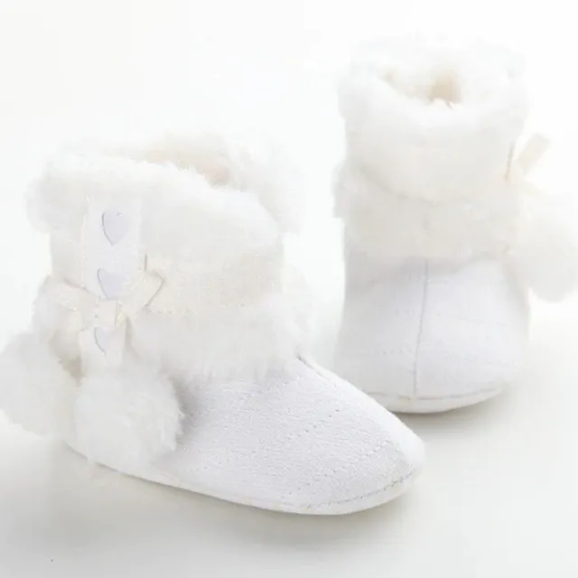 Dziewczęce buty zimowe z pomponami