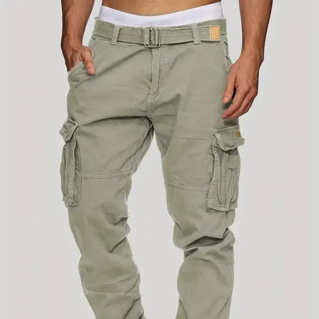 Men's cargo pants made of solid cotton with multiple pockets for every wear, to work and outdoors