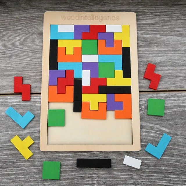 Drevená hra na myslenie Tetris