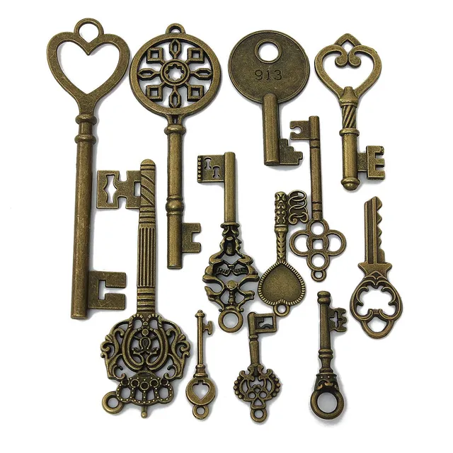 Set of antique bronze keys