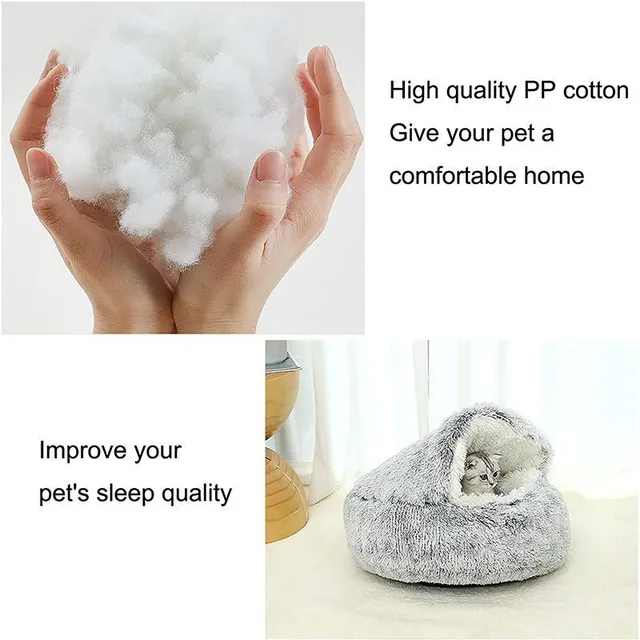 Cuib pentru pisici și câini mici 1 buc - confortabil, parțial închis, pentru confortul și intimitatea animalului dvs. de companie