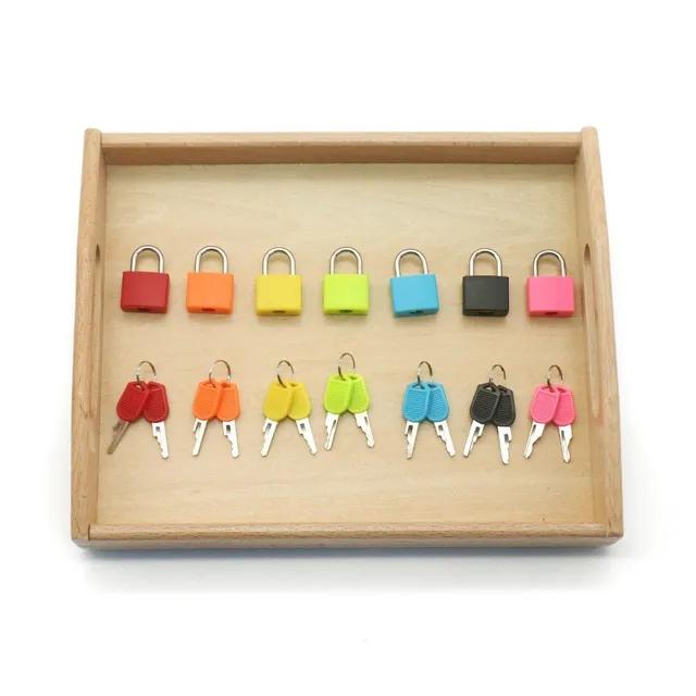 Set of educational Montessori colourful locks