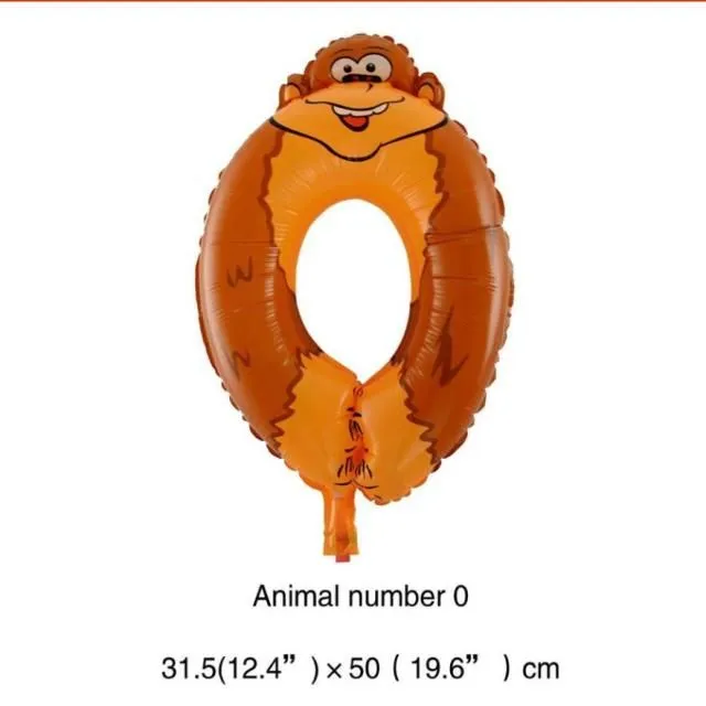 Animal Birthday Balloons - NUMBERS