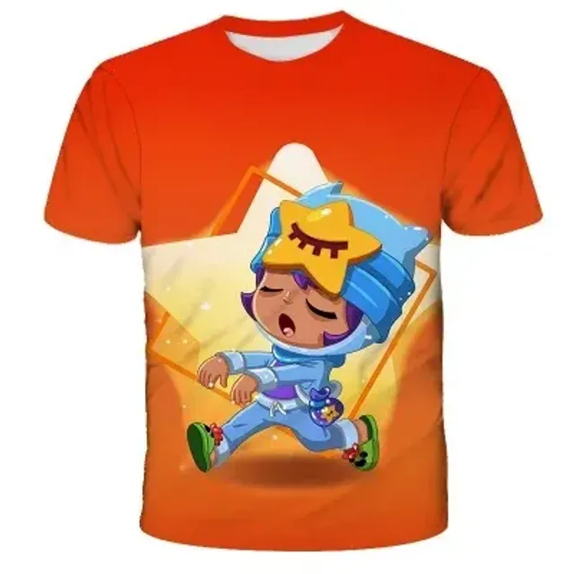 Koszulka unisex z kolorowymi nadrukami w motywy Brawl Stars