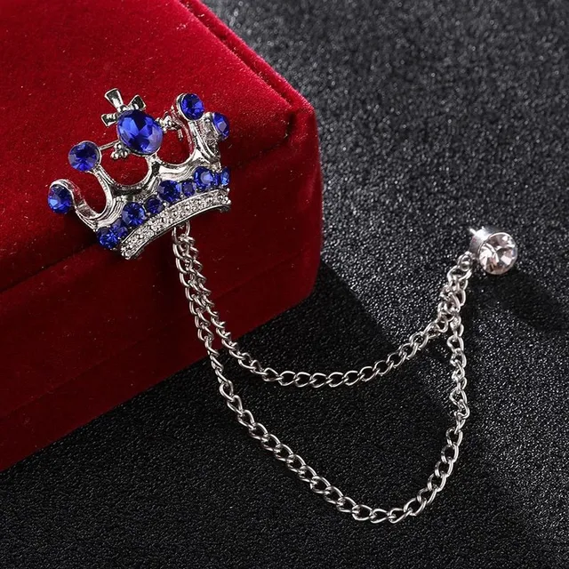 Luxusní pánská brož s korunou Royal