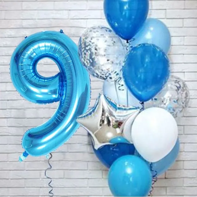 Party balloon set in multiple colours, birthday and anniversary balloons