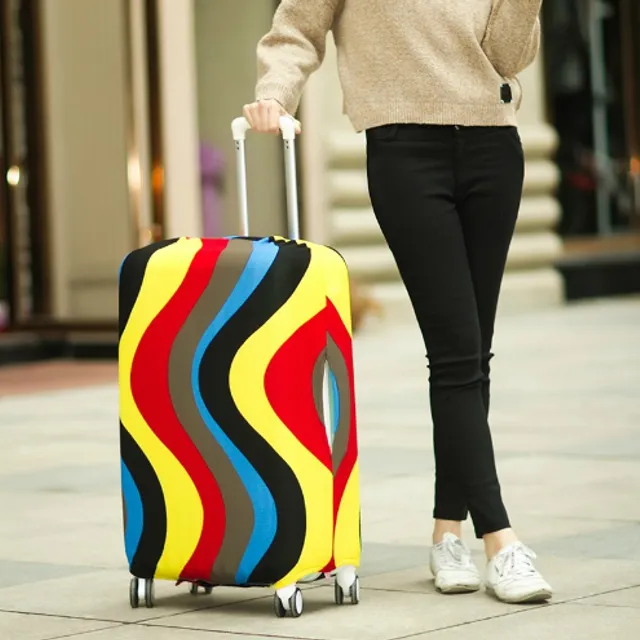 Modern luggage cover with rainbow