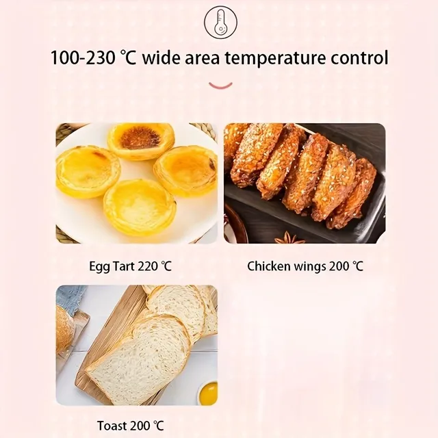 Small Electric Oven with Transparent Glass Window - Multifunctional for Bake Pies and Chicken Wings