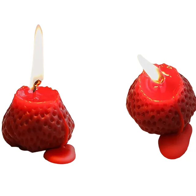 Decorative scented candles strawberry 4 pcs