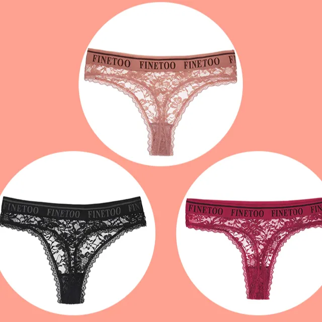 String en dentelle pour dames en lot de 3