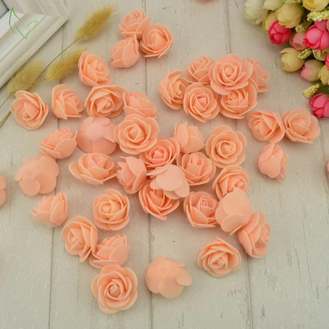 Decorative foam rosettes 144 pieces - 12 colours oranzova