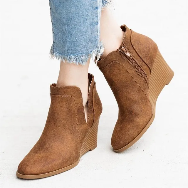 Women's trendy suede heeled boots Alice