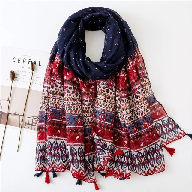 Luxury fine scarf with different patterns