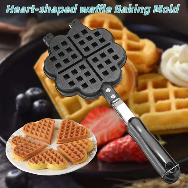 Heart shaped waffle maker - for easy and fun baking waffles, perfect gift for sweet lovers