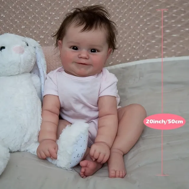 Realisticky detská bábika 50,8 cm - telo, rozmaznané vlasy, novonarodená hračka