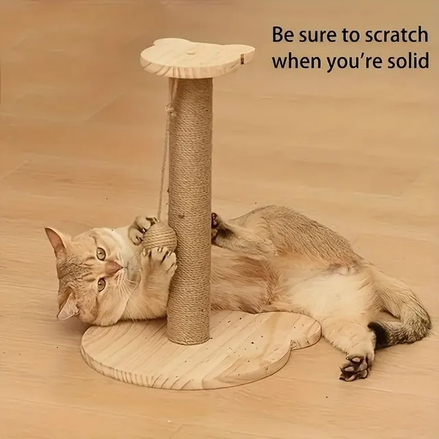 Sisal scraper for cats with wooden frame