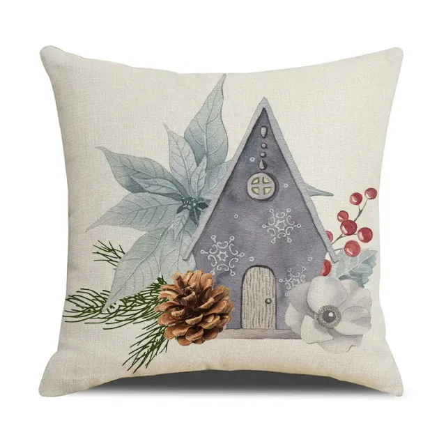 Christmas pillowcase with simple printing - linen pillowcase