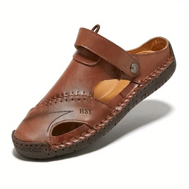 Pánské pohodlné koženkové sandály - Prodyšné letní a outdoorové boty na turistiku