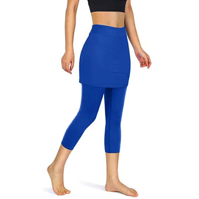 Women's Jogging Stretch 3/4 Leggings with Skirt