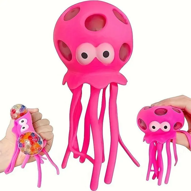 Antistress ball with sea motif - soft octopus toy with water balls