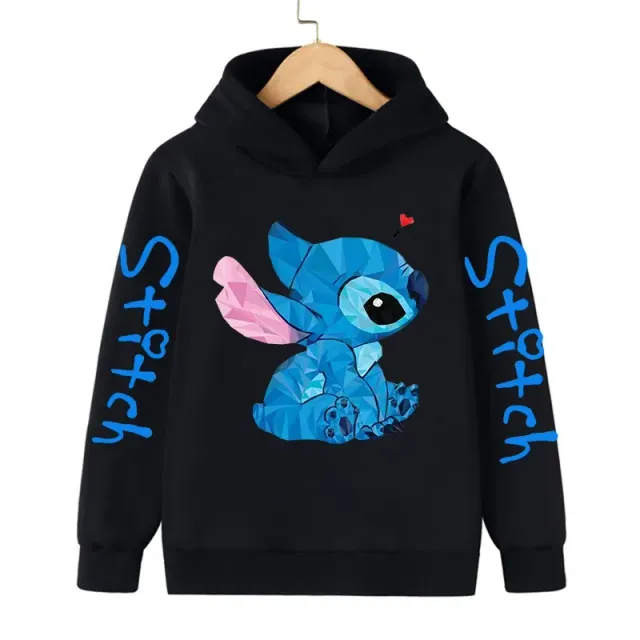 Bluza pentru copii cu glugă și imprimeu drăguț Stitch