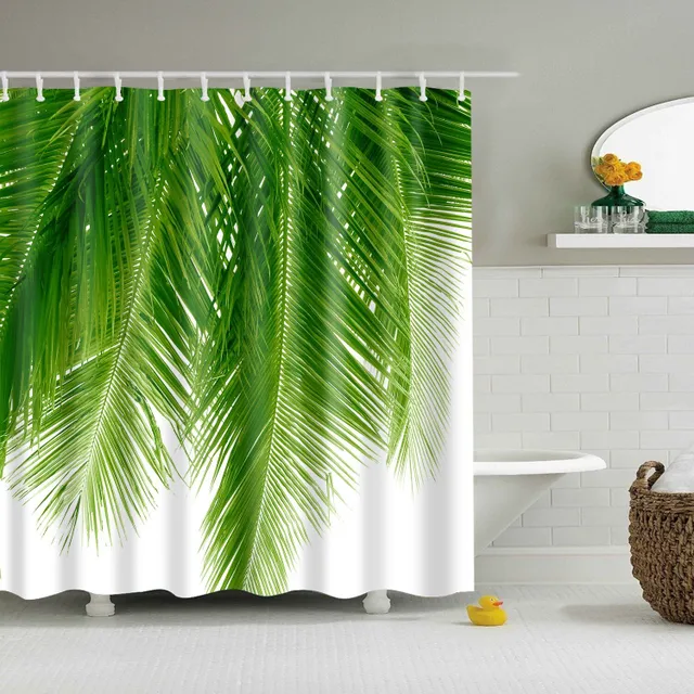 Shower curtain with nature motif