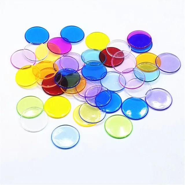 Replacement coloured tokens for board games 100 pieces - more colours Paula