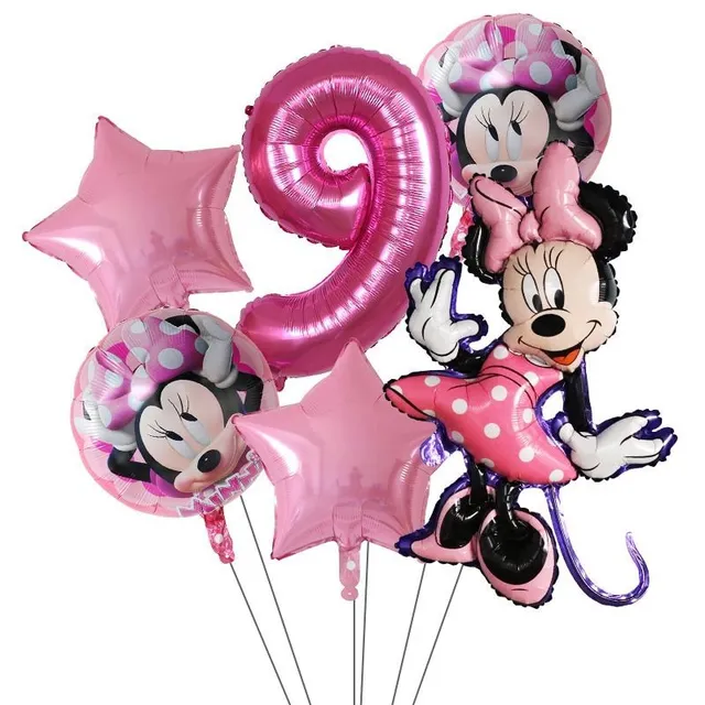 Baloane frumoase de aniversare gonflabile cu Mickey Mouse - 6 bucăți