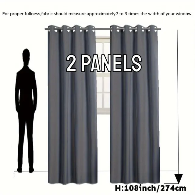 2pc Darkening Insulated Hinges Upper Hinges With Passage For Bedroom Living Room Dining Room Home Decoration