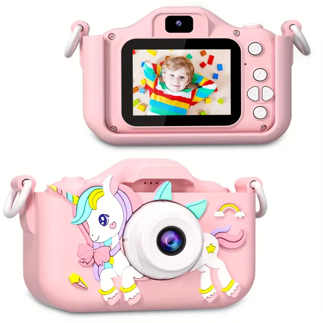 Selfie HD Kamera Unicorn, 1080P Dobíjecí Elektronický Digitální Fotoaparát, Hračka S Přenosným Fotoaparátem